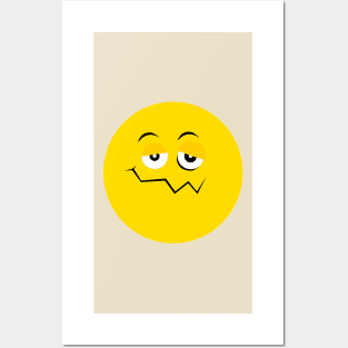 Emoji - drunken sick face Posters and Art